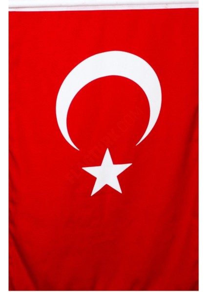 Türk Bayrağı 50X75 cm Alpaka Kumaş - Sopalı