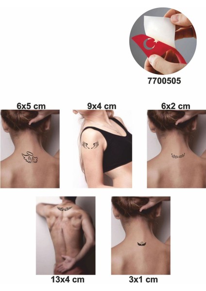 Kanat Desenleri Kına ile Geçici Dövme Yapma Seti