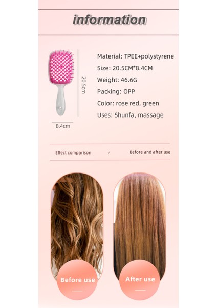 Italian Versiyon Superbrush Tarak Geniş Diş Tarak Islak Kuru Kullanım Fırça Tarak fırsatları
