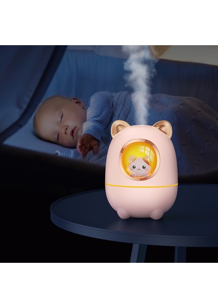 Renkli Atmosfer Işığı ile Sevimli Karikatür Mini Nemlendirici USB Küçük Nemlendirici Hava Nemlendirme Su Nemlendirici (Yurt Dışından) fırsatları