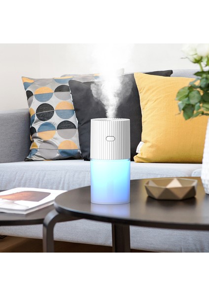 Pembe Işıklı Fincan Nemlendirici USB Mini Nemlendirici Ev Aromaterapi Nemlendirici Atmosfer Gece Lambası Nemlendirici (Yurt Dışından)