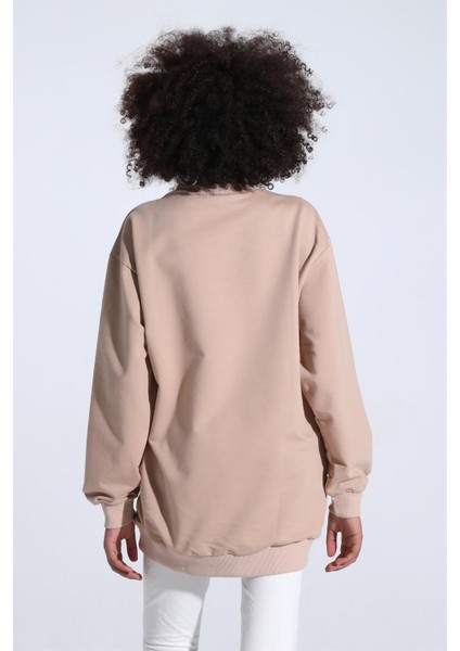 Fancy Kadın Bisiklet Yaka NY Baskılı Regular Sweatshirt