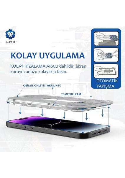 D+ iPhone 14 Pro Max Uygulama Aparatlı Ekran Koruyucu