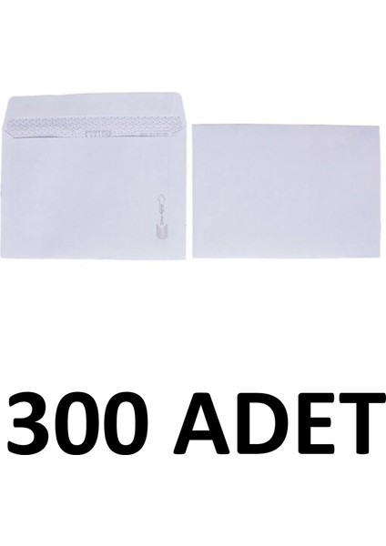 300 Adet Mektup Zarfı 11.4 x 16.2 cm 70 gr Kendinden Yapışkanlı, Silikonlu Beyaz