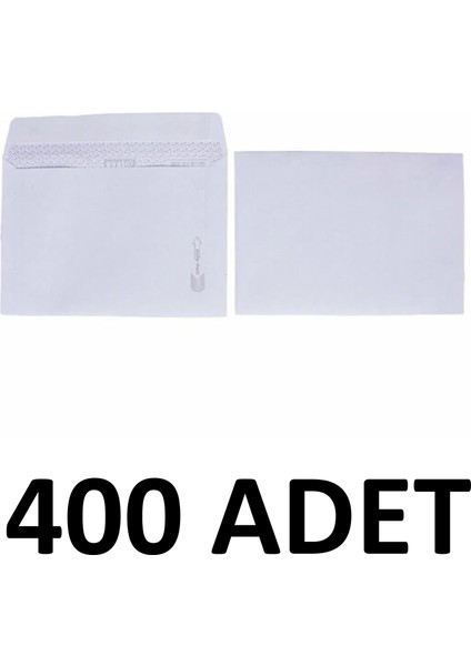 400 Adet Mektup Zarfı 11.4 x 16.2 cm 70 gr Kendinden Yapışkanlı, Silikonlu Beyaz