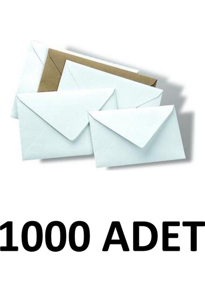 1000  Adet 13X18 cm  Davetiye Zarfı 70 gr Beyaz