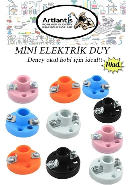 Mini Duy 10 Adet Deney Duyu Proje Için Küçük Ampul Yuvası Minyonet Duy Okul Sınıf Elektrik Devre Deney Duyusu