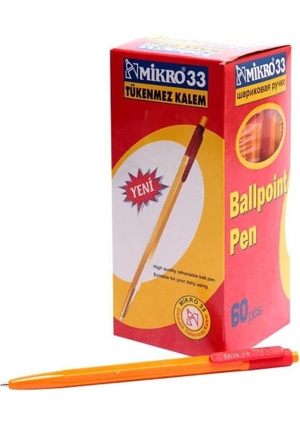 120 Adet Basmalı Tükenmez Kalem Kahveci Kalemi Kırmızı M-33