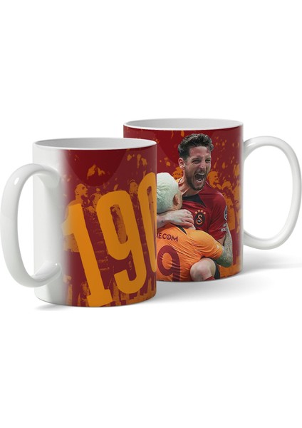 Mauro Icardi & Dries Mertens 1905 Sarı Kırmızı Baskılı Kupa Bardak