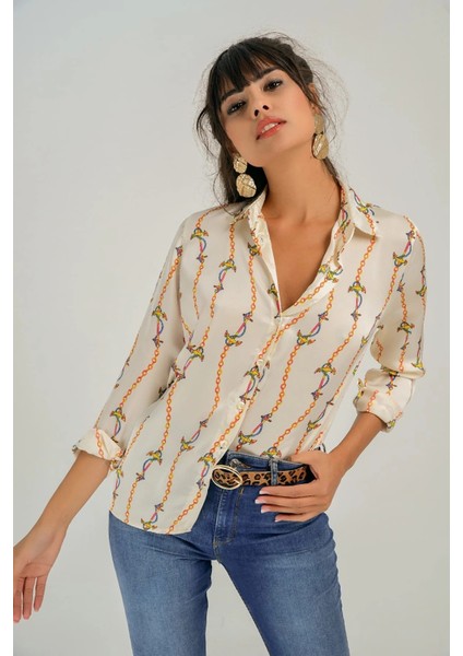 Kadın Zincir Uzun Kol Regular Kesim Gömlek indirimleri