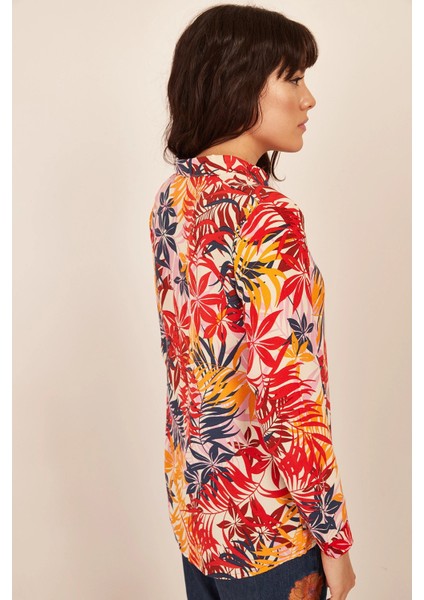 Kadın Klasik Yaka, ÇiçekliÇok Renkli, Gömlek fiyatları