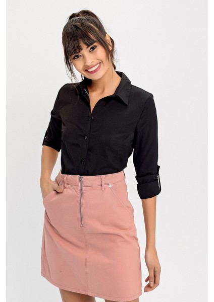 Kadın Uzun Kol Düz Kesim Gömlek modelleri