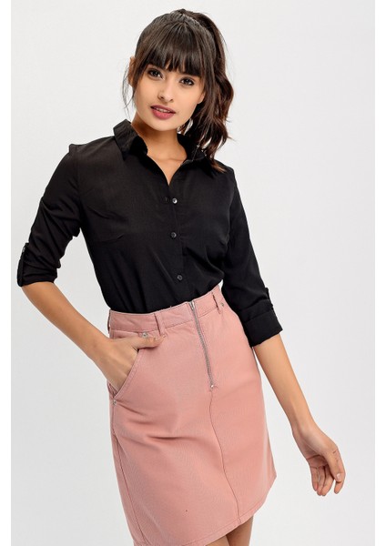 Kadın Uzun Kol Düz Kesim Gömlek fırsatları