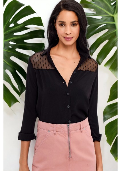 Kadın Uzun Kol Regular Kesim Gömlek