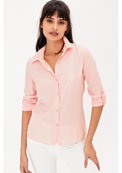 Kadın Günlük Stil Uzun Kol Düz Regular Kesim Gömlek modelleri