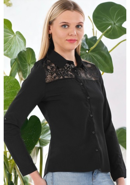 Kadın Uzun Kol Klasik Yaka Regular Kesim Gömlek