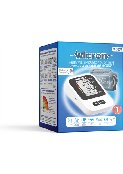 Wicron Life Türkçe Konuşan Koldan Ölçer Tam Otomatik Dijital Tansiyon Aleti