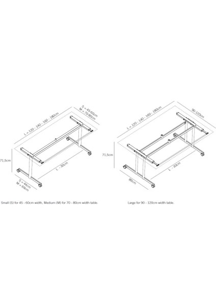 Katlanır Mobil Masa Ayağı 11.570 70-80CM-120MM