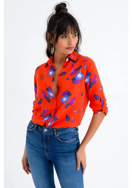 Kadın Mercan Uzun Kol Regular Kesim Gömlek fiyatları