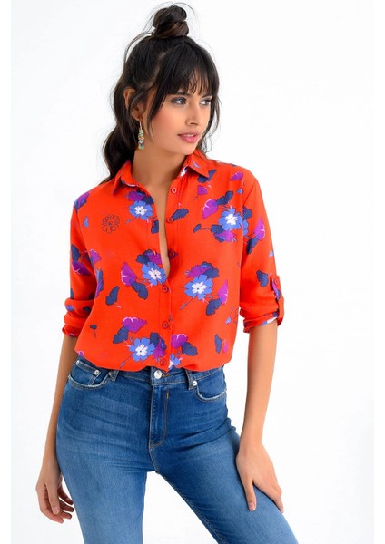 Kadın Mercan Uzun Kol Regular Kesim Gömlek modelleri