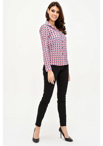 Kadın Geometrik Uzun Kol Gömlek fiyatları