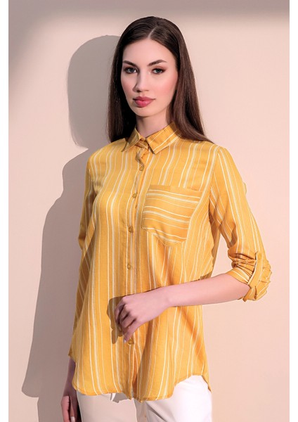 Kadın Uzun Kol Tek Cep Gömlek