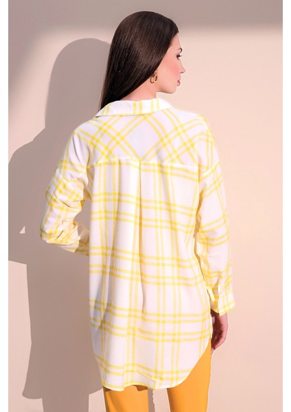 Kadın Uzun Kol Şık Salaş Ekose Çift Cep Gömlek fiyatları