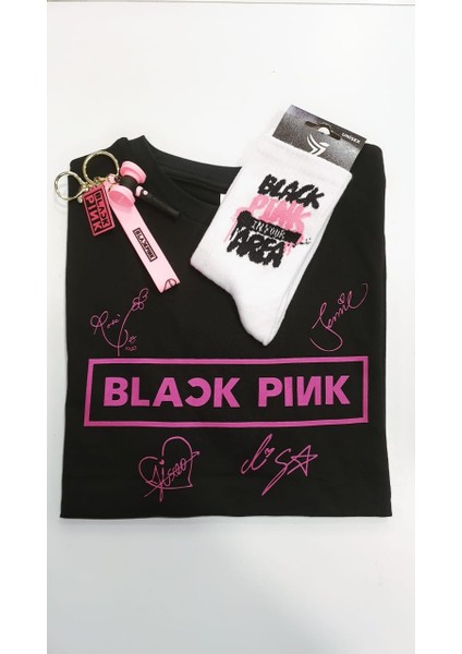 Blackpink Unisex T-Shirt Çorap Anahtarlık Kombin