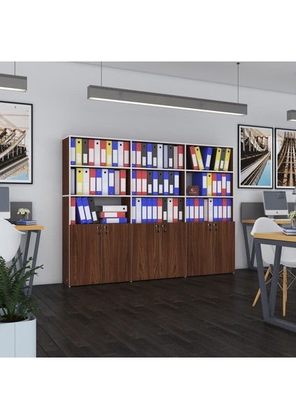 Kenzlife klasör dolabı kilitli kutalmış cvz 175*240*30 klasörlük kitaplık ofis arkalıksız