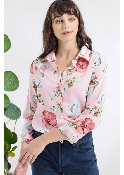 Kadın Modern Tarz Uzun Kollu Gömlek