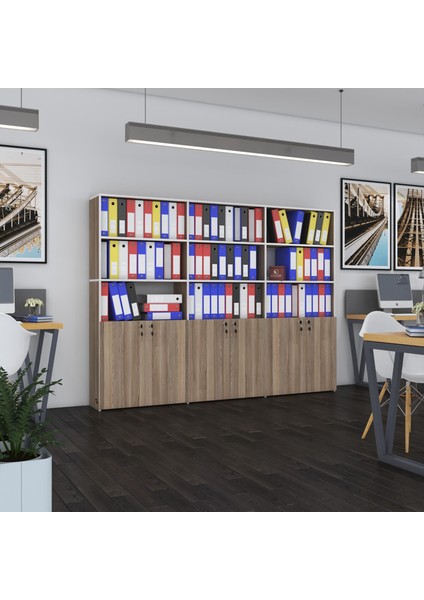 Kenzlife klasör dolabı kilitli kutalmış crd 175*240*30 klasörlük kitaplık ofis arkalıksız