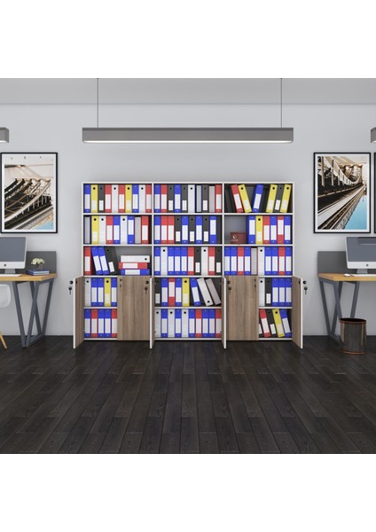 Kenzlife klasör dolabı kilitli kutalmış crd 175*240*30 klasörlük kitaplık ofis arkalıksız fiyatları