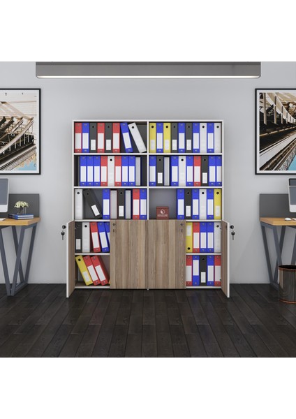 Kenzlife klasör dolabı kilitli ılgar crd 175*160*30 klasörlük kitaplık ofis arkalıksız fiyatları