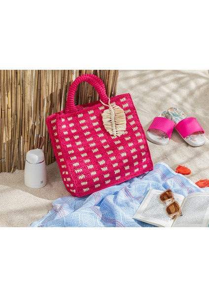 Mirena Rafya Kadın Çanta 33X30X10 cm Pembe