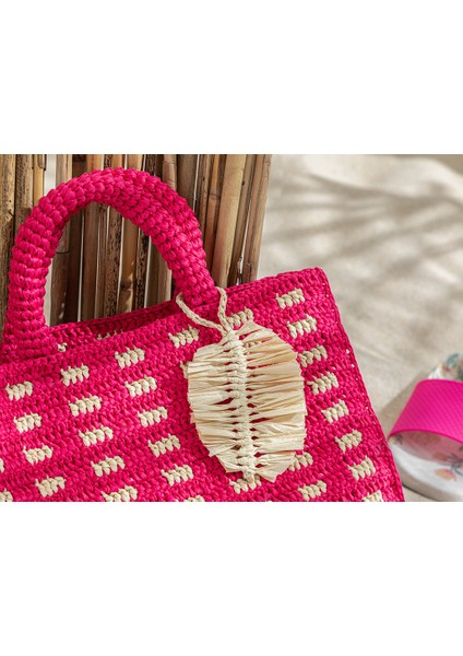 Mirena Rafya Kadın Çanta 33X30X10 cm Pembe modelleri