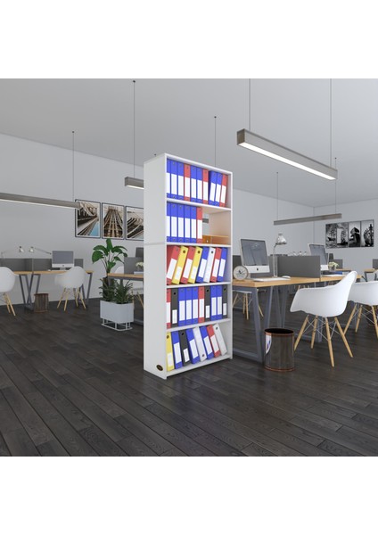 Kenzlife klasörlük raflı rona byz 175*80*30 kitaplık ofis arkalıksız