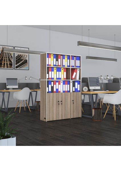 Kenzlife klasör dolabı kilitli alpdem crd 175*120*30 klasörlük kitaplık ofis arkalıksız