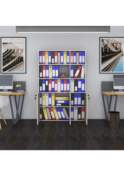 Kenzlife klasör dolabı kilitli alpdem crd 175*120*30 klasörlük kitaplık ofis arkalıksız