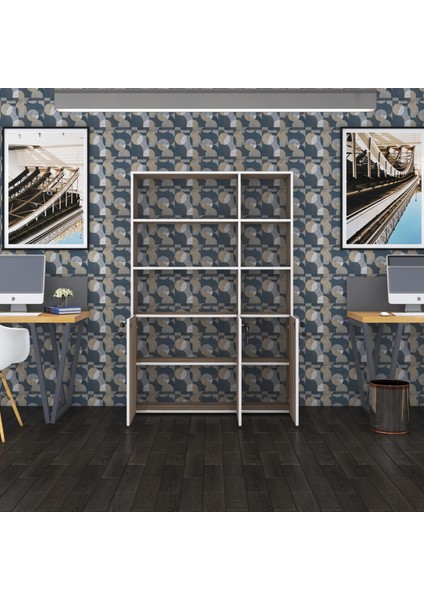 Kenzlife klasör dolabı kilitli alpdem crd 175*120*30 klasörlük kitaplık ofis arkalıksız