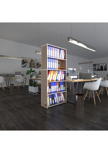 Kenzlife klasörlük raflı rona crd 175*80*30 kitaplık ofis arkalıksız