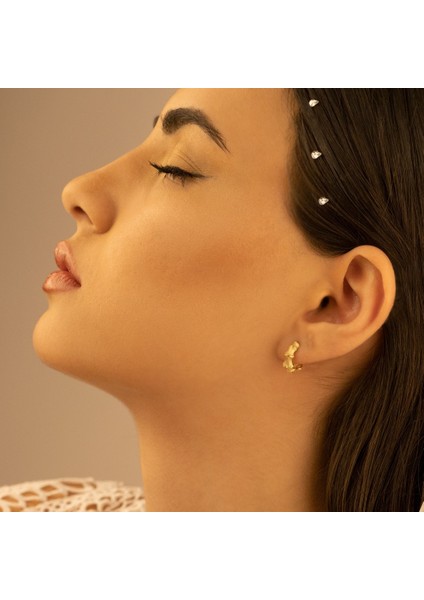 925 Ayar Gümüş Tırtıklı Desenli Gümüş Küpe fırsatları