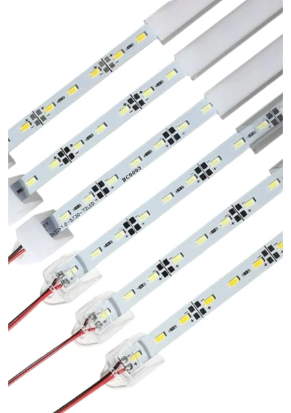 Hazar Led 12 Volt Alüminyum Kasalı 5730 Ledli Çubuk Led Bar Beyaz 6000-6500K Opak Cam