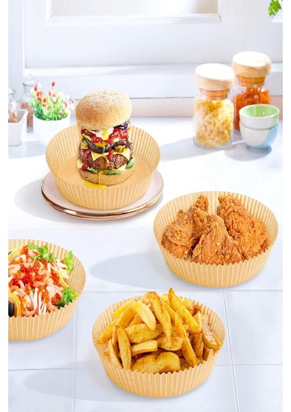 50 Adet Airfryer Pişirme Kağıdı Tüm Modeller Ile Uyumlu Hava Fritözü