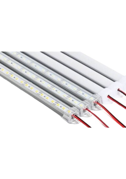 12 Volt Alüminyum Kasalı 5730 Ledli Çubuk Led Bar Gün Işığı 3000-3200K Opak Cam