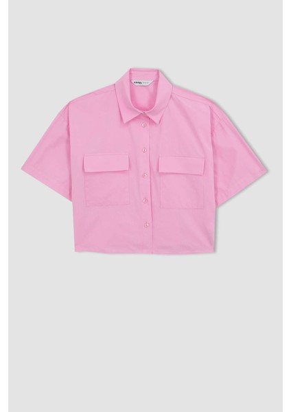 Coool Oversize Fit Kısa Kollu %100 Pamuk Gömlek X9682AZ23SM
