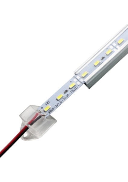 12 Volt Alüminyum Kasalı 5730 Ledli Çubuk Led Bar Soğuk Beyaz 10000-15000K Opak Cam