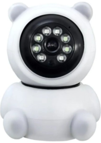 CMR22 Panda 360° 1080P Ip Güvenlik Kamerası Gece Görüşlü LED Işıklı Alarmlı Ip Wifi Kamerası