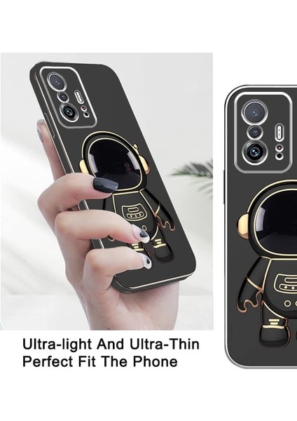 Xiaomi Mi 11T Pro 5g Kılıf Kamera Korumalı Astronot Desenli Standlı Silikon Beyaz fırsatları