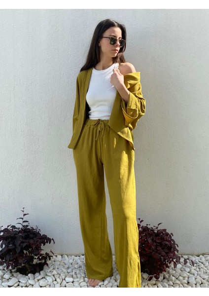 Kimono Ceket Pantolon Takım