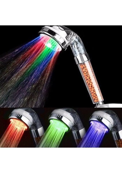 Led Işıklı Su Tasarruflu Banyo Duş Başlığı (3791)